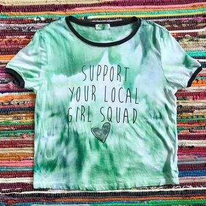 Support Your Local Girl Squad tie dye ringer tee